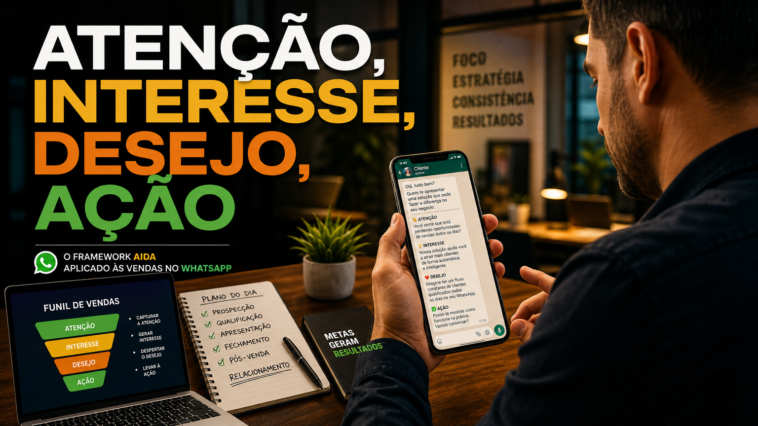 AIDA no WhatsApp contexto. Imagem gerada por IA